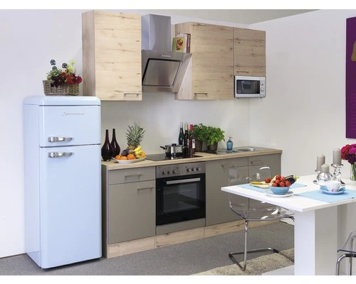 Flex-Well FLEX WELL Keukenblok Met Apparatuur Riva Kwartsiet Cubaniet En San Remo Eiken Licht Mat 220x60 Cm 1 Flex-Well FLEX WELL Keukenblok Met Apparatuur Riva Kwartsiet Cubaniet En San Remo Eiken Licht Mat 220x60 Cm