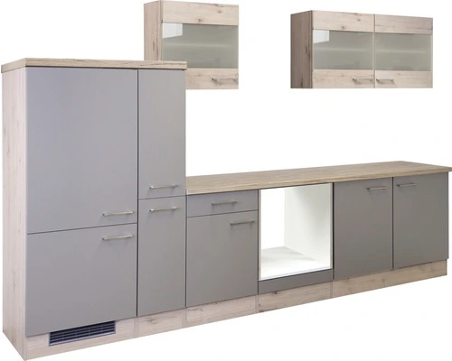 Flex-Well FLEX WELL Keukenblok Zonder Apparatuur Riva Kwartsiet Cubaniet En San Remo Eiken Licht Mat 300x60 Cm 1 Flex-Well FLEX WELL Keukenblok Zonder Apparatuur Riva Kwartsiet Cubaniet En San Remo Eiken Licht Mat 300x60 Cm