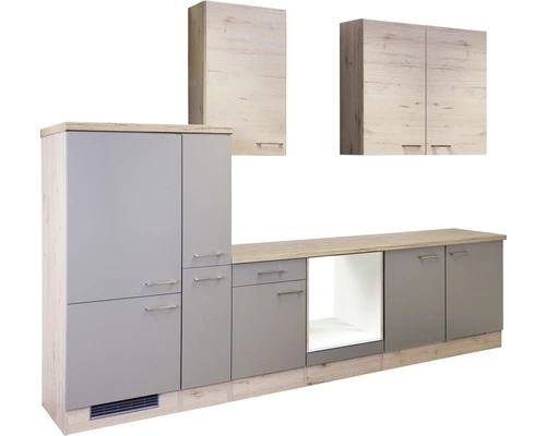 Flex-Well FLEX WELL Keukenblok Zonder Apparatuur Riva Kwartsiet Cubaniet En San Remo Eiken Licht Mat 300x60 Cm 1 Flex-Well FLEX WELL Keukenblok Zonder Apparatuur Riva Kwartsiet Cubaniet En San Remo Eiken Licht Mat 300x60 Cm