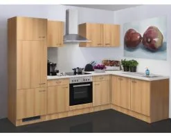 Flex-Well FLEX WELL Hoekkeuken Met Apparatuur Nano Beuken-decor Mat 280x170 Cm