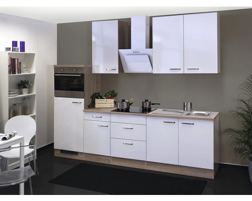 Flex-Well FLEX WELL Keukenblok Met Apparatuur Valero Wit Hoogglans 270x60 Cm 1 Flex-Well FLEX WELL Keukenblok Met Apparatuur Valero Wit Hoogglans 270x60 Cm