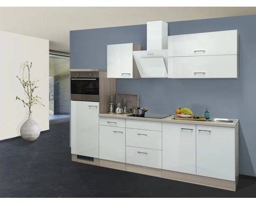 Flex-Well FLEX WELL Keukenblok Met Apparatuur Abaco Parelmoer Glanzend 270x60 Cm 1 Flex-Well FLEX WELL Keukenblok Met Apparatuur Abaco Parelmoer Glanzend 270x60 Cm