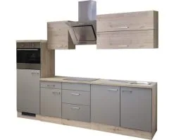 Flex-Well FLEX WELL Keukenblok Met Apparatuur Riva Kwartsiet Cubaniet En San Remo Eiken Licht Mat 270x60 Cm -Spoelbakken Verkoop DV 8 6569504 02 4c DE 20171218031557