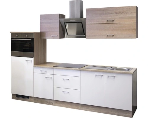 Flex-Well FLEX WELL Keukenblok Met Apparatuur Samoa Wit En Sonoma Eiken Mat 270x60 Cm 6 Flex-Well FLEX WELL Keukenblok Met Apparatuur Samoa Wit En Sonoma Eiken Mat 270x60 Cm - Afbeelding 6