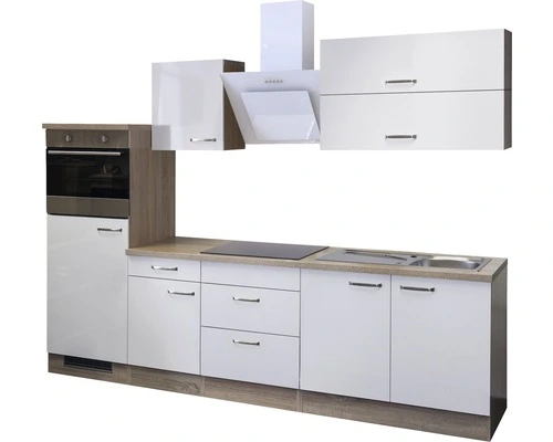 Flex-Well FLEX WELL Keukenblok Met Apparatuur Valero Wit Hoogglans 270x60 Cm 6 Flex-Well FLEX WELL Keukenblok Met Apparatuur Valero Wit Hoogglans 270x60 Cm - Afbeelding 6