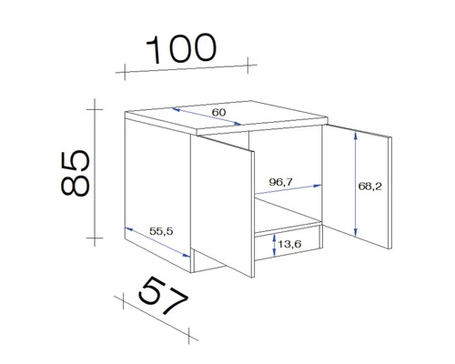 Flex-Well FLEX WELL Spoelblok Wito 100x85x60 Cm 2 Flex-Well FLEX WELL Spoelblok Wito 100x85x60 Cm - Afbeelding 2