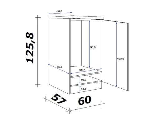 Flex-Well FLEX WELL Ombouwkast Lucca Wit 60x60x126 Cm 2 Flex-Well FLEX WELL Ombouwkast Lucca Wit 60x60x126 Cm - Afbeelding 2