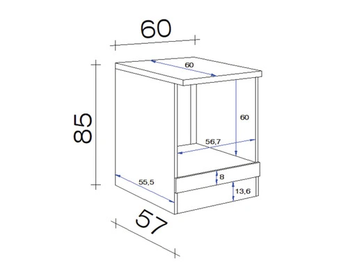 Flex-Well FLEX WELL Ombouwkast Vintea Magnoliawit 60x60x85 Cm 2 Flex-Well FLEX WELL Ombouwkast Vintea Magnoliawit 60x60x85 Cm - Afbeelding 2