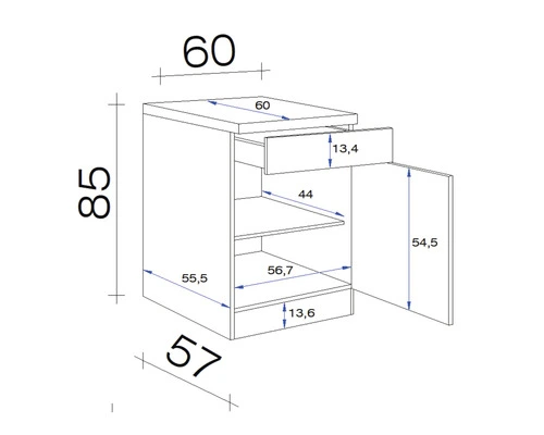 Flex-Well FLEX WELL Onderkast Samoa Murano Wit 60x60x85 Cm 2 Flex-Well FLEX WELL Onderkast Samoa Murano Wit 60x60x85 Cm - Afbeelding 2