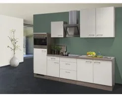 Flex-Well FLEX WELL Keukenblok Met Apparatuur Eico Magnoliawit Mat 270x60 Cm