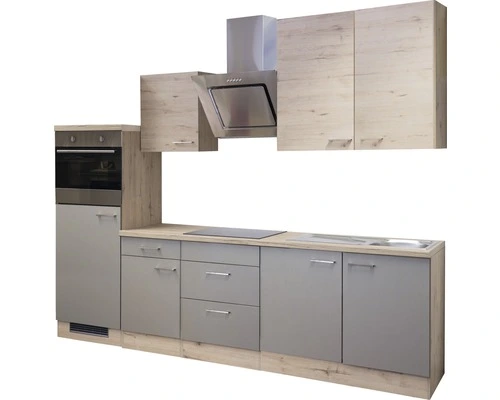 Flex-Well FLEX WELL Keukenblok Met Apparatuur Riva Kwartsiet Cubaniet En San Remo Eiken Licht Mat 270x60 Cm 7 Flex-Well FLEX WELL Keukenblok Met Apparatuur Riva Kwartsiet Cubaniet En San Remo Eiken Licht Mat 270x60 Cm - Afbeelding 7