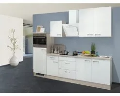 Flex-Well FLEX WELL Keukenblok Met Apparatuur Abaco Parelmoer Glanzend 270x60 Cm