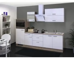 Flex-Well FLEX WELL Keukenblok Met Apparatuur Valero Wit Hoogglans 270x60 Cm