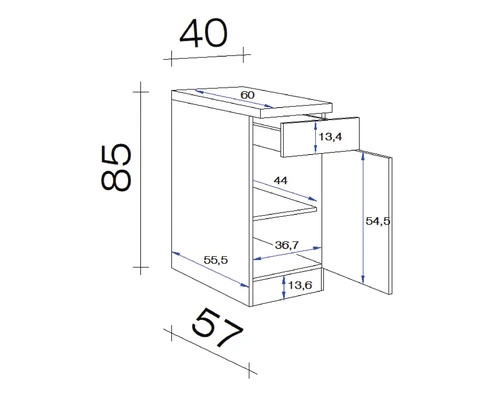 Flex-Well FLEX WELL Onderkast Samoa Murano Wit 40x60x85 Cm 2 Flex-Well FLEX WELL Onderkast Samoa Murano Wit 40x60x85 Cm - Afbeelding 2