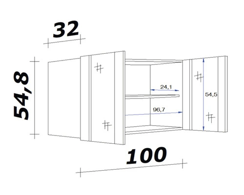 Flex-Well FLEX WELL Bovenkast Abaco 100x54x32 Cm 2 Flex-Well FLEX WELL Bovenkast Abaco 100x54x32 Cm - Afbeelding 2