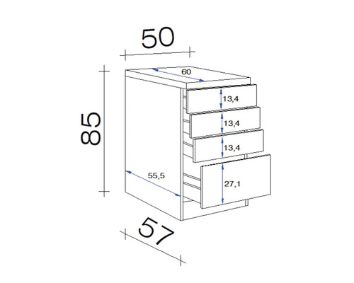 Flex-Well FLEX WELL Onderkast Palmaria Wito Wit 50x60x85 Cm 2 Flex-Well FLEX WELL Onderkast Palmaria Wito Wit 50x60x85 Cm - Afbeelding 2