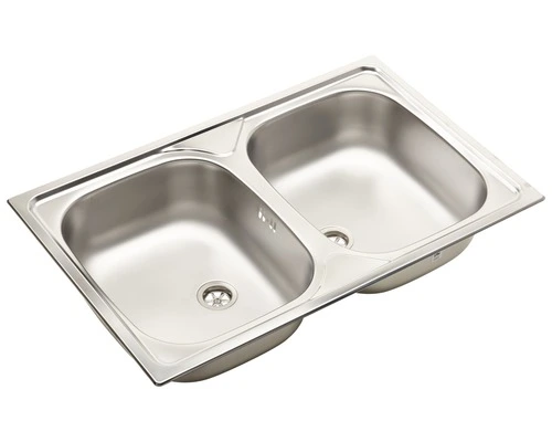 Opbouwspoelbak RVS Dubbel 80x50 Cm Met 2 Korfpluggen 5 Opbouwspoelbak RVS Dubbel 80x50 Cm Met 2 Korfpluggen - Afbeelding 5