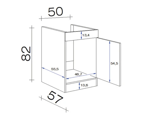 Flex-Well FLEX WELL Spoelblok Focus 50x82x57 Cm 2 Flex-Well FLEX WELL Spoelblok Focus 50x82x57 Cm - Afbeelding 2