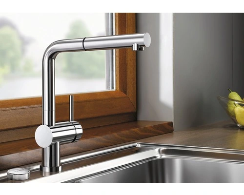 BLANCO Keukenkraan Met Uittrekbare Handdouche Linus-S Chroom 2 BLANCO Keukenkraan Met Uittrekbare Handdouche Linus-S Chroom - Afbeelding 2